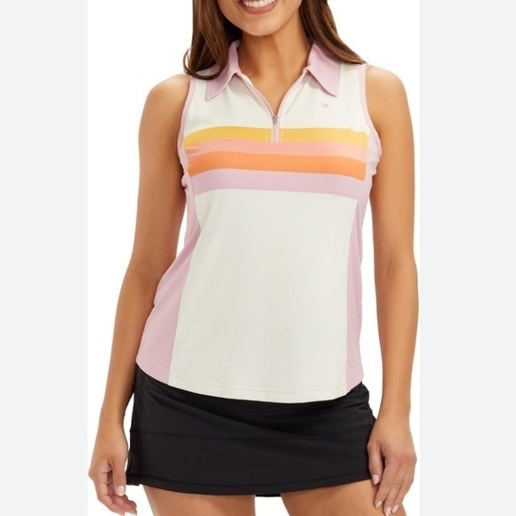 Tipsy Elves WOMEN'S STROKE OF SUNSET GOLF POLO - Picture 1 of 10